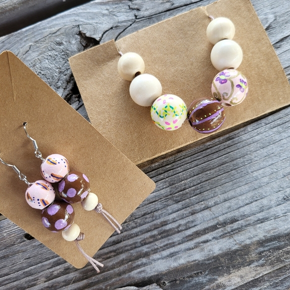 New handmade Necklace and earrings set - Picture 1 of 7